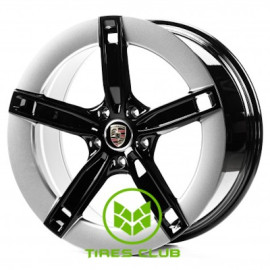 Replica Porsche (PR350) 9,5x21 5x130 ET60 DIA71,6 (black silver flange)