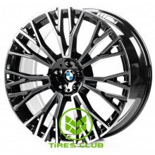 Replica BMW (B002) 9,5x22 5x112 ET37 DIA66,6 (gloss black machined face)