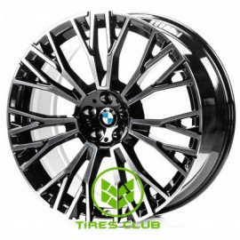 Replica BMW (B002) 9,5x22 5x112 ET37 DIA66,6 (gloss black machined face)