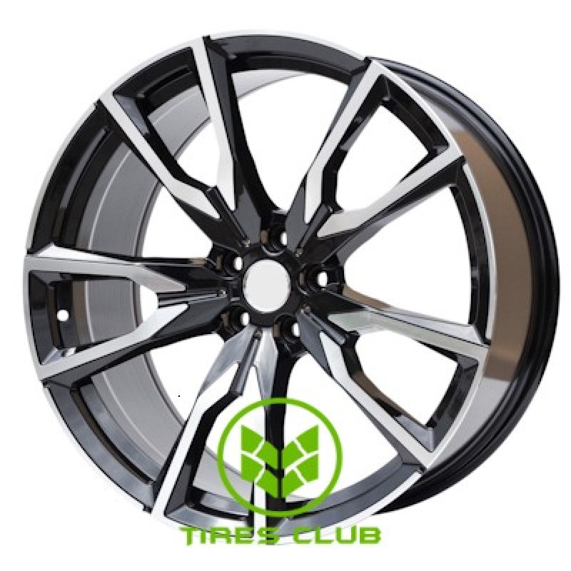 Replica BMW (B221) 9,5x22 5x112 ET32 DIA66,6 (black machined face)