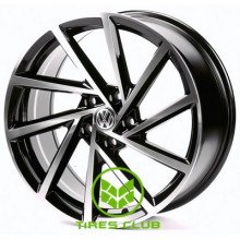 Replica Volkswagen (VV1071) 8x18 5x112 ET45 DIA57,1 (black machined face)